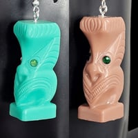 Image 1 of Katiki Maori No.1 Tiki Mug Dangle Earrings 