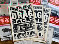 Image 2 of Orange Co. Santa Ana Drag Races Linocut Print - FREE SHIPPING
