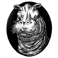 Image 5 of Hippo portrait T-shirt (A3) **FREE SHIPPING**