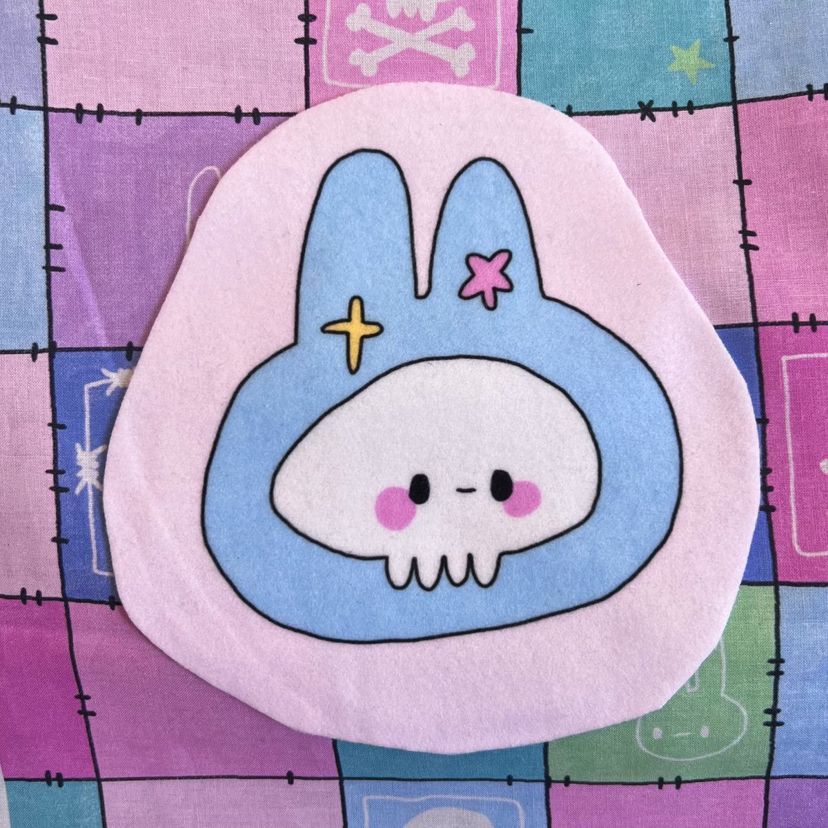 Image of Blue Skelly Bun Patch