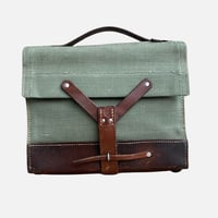 Image 1 of SWISS ARMY AMMO LEATHER AND CANVAS CARRYING CASE  C.1964