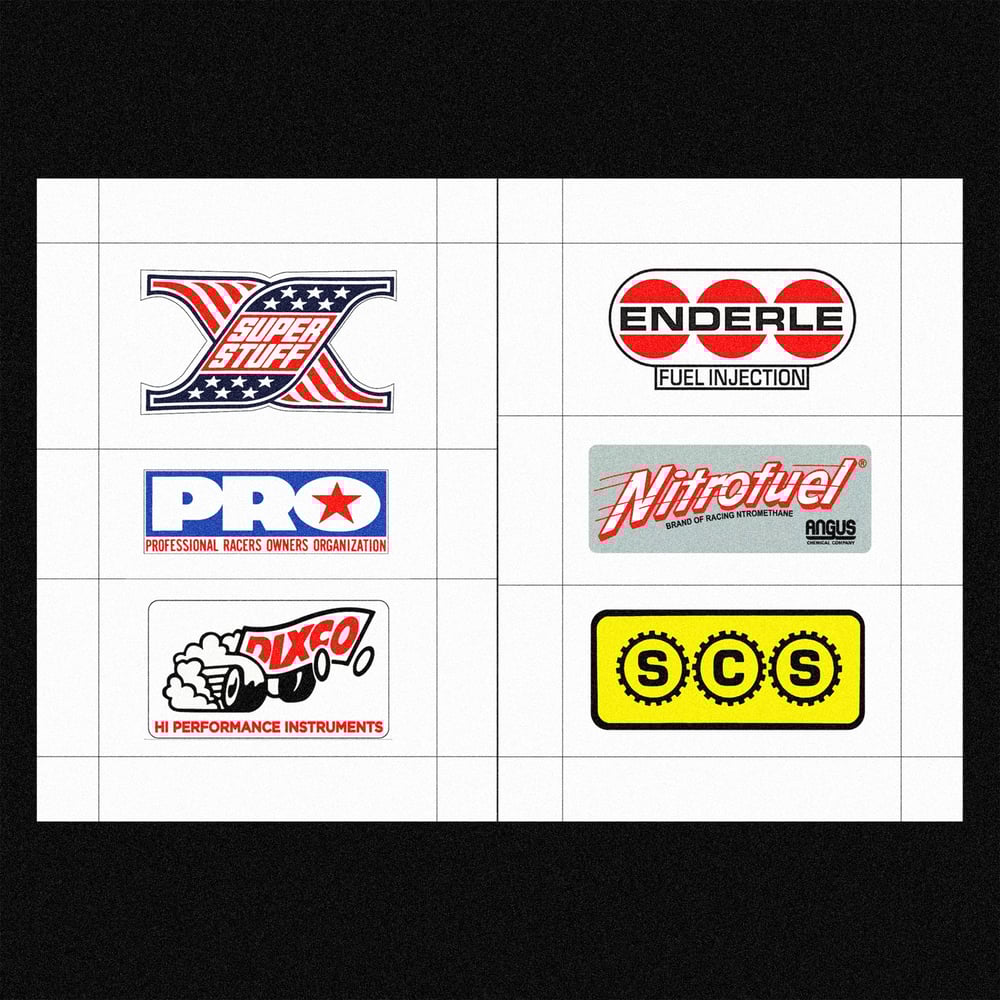 Image of [MASALA NOIR®] RACING LOGOS & STICKERS (1980–1990)