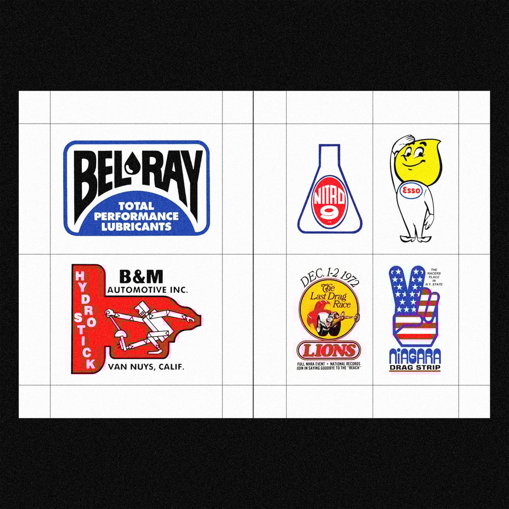 Image of [MASALA NOIR®] RACING LOGOS & STICKERS (1980–1990)