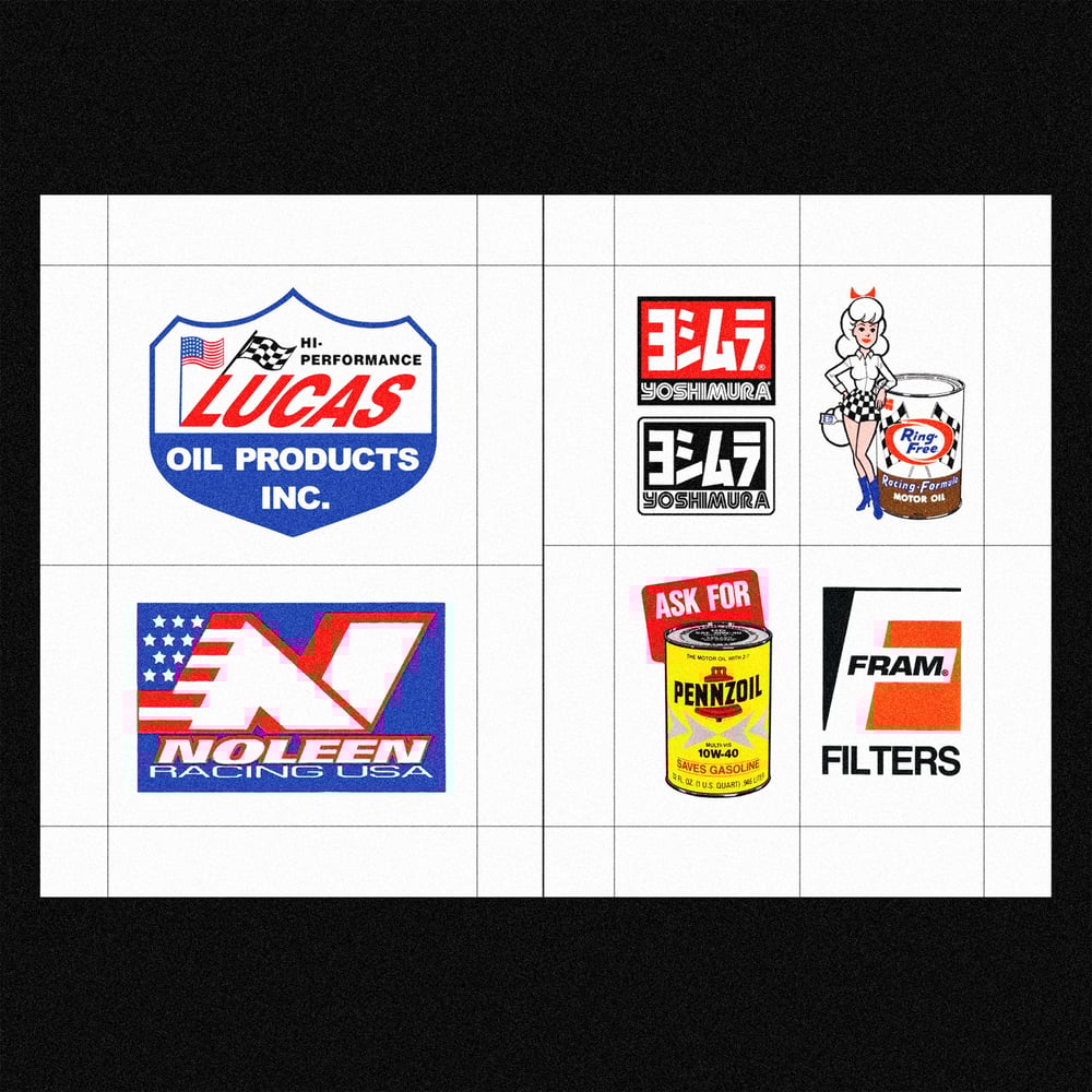 Image of [MASALA NOIR®] RACING LOGOS & STICKERS (1980–1990)