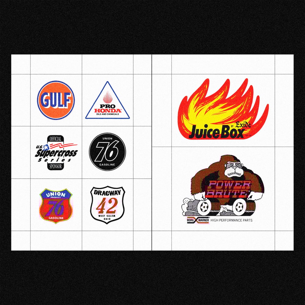 Image of [MASALA NOIR®] RACING LOGOS & STICKERS (1980–1990)