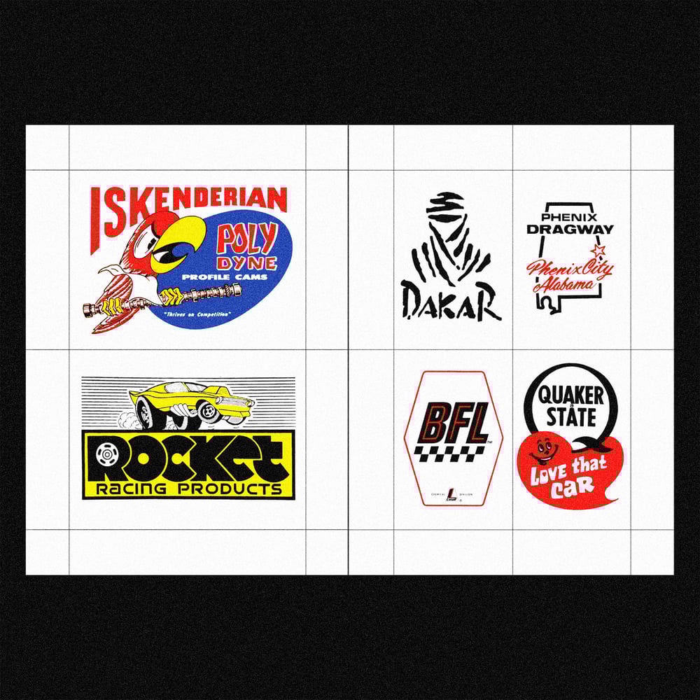 Image of [MASALA NOIR®] RACING LOGOS & STICKERS (1980–1990)