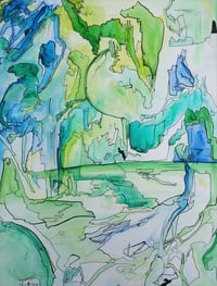 Azul en Verde | Blue in Green Painting, Original
