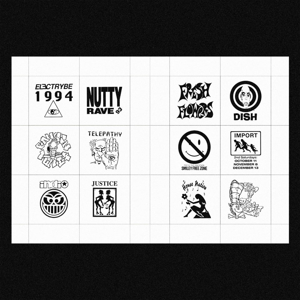 Image of [MASALA NOIR®] RAVE LOGOS (1988–2000)