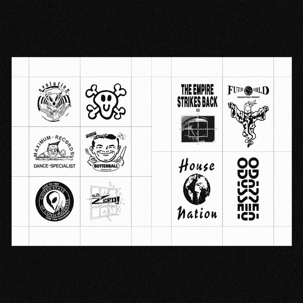 Image of [MASALA NOIR®] RAVE LOGOS (1988–2000)