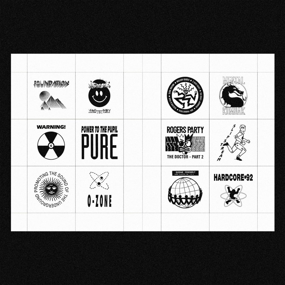 Image of [MASALA NOIR®] RAVE LOGOS (1988–2000)