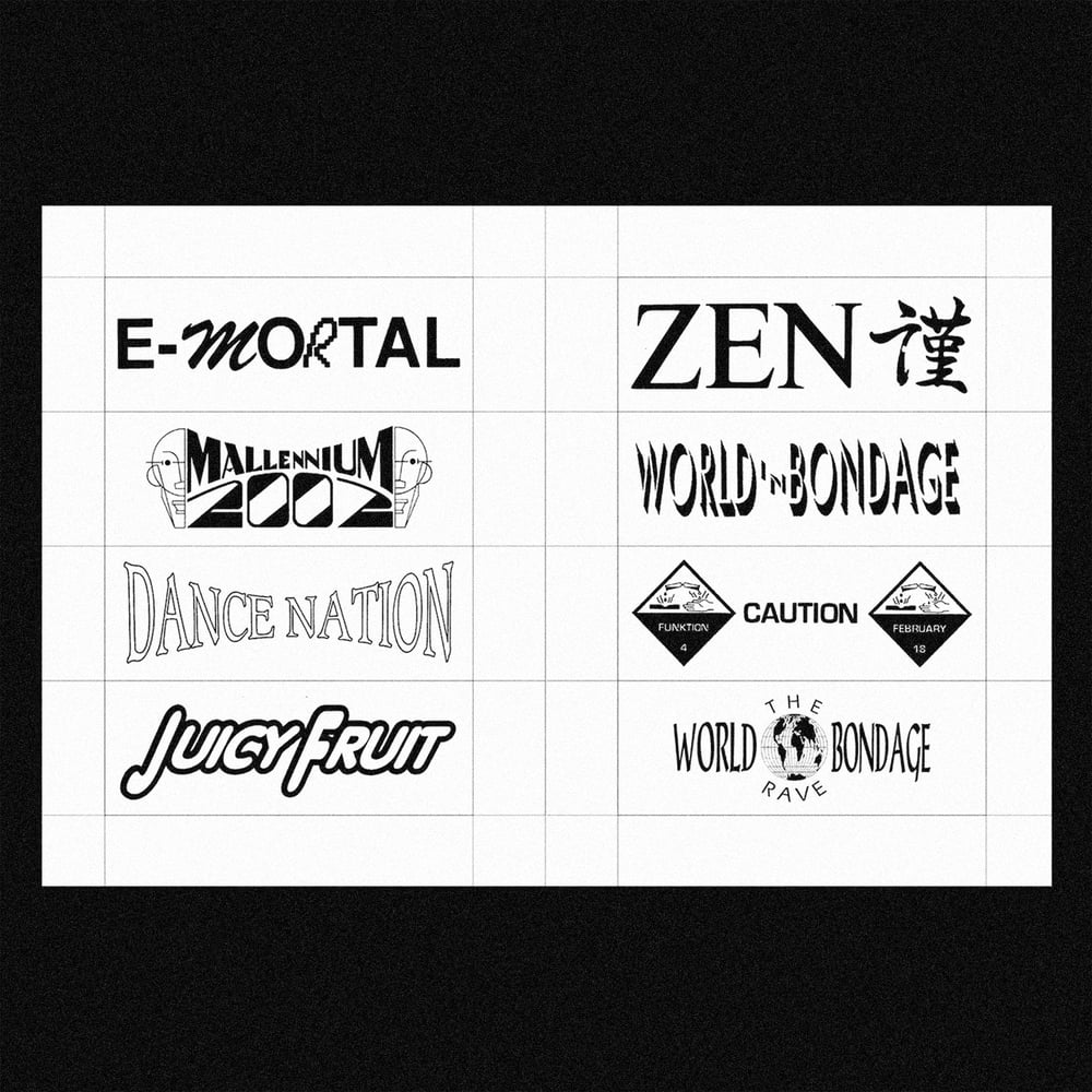 Image of [MASALA NOIR®] RAVE LOGOS (1988–2000)