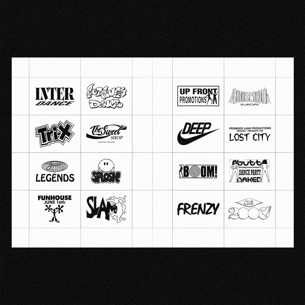 Image of [MASALA NOIR®] RAVE LOGOS (1988–2000)