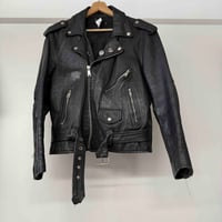 Image 2 of Hand Painted Misfits Leather Jacket 80s M