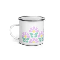 Image 1 of Mint Floral Enamel Mug