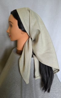 Image 2 of Large Linen Bandana in Undyed Natural 