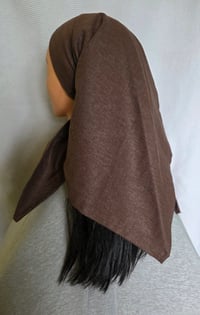 Image 3 of Large Linen Bandana in Brown