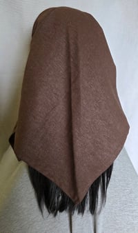 Image 2 of Large Linen Bandana in Brown