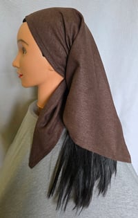 Image 1 of Large Linen Bandana in Brown