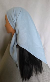 Image 3 of Large Linen Bandana in Sky Blue 
