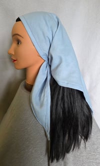Image 1 of Large Linen Bandana in Sky Blue 