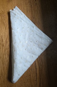 Image 2 of Large Linen Bandana in Ivory Eyelet 