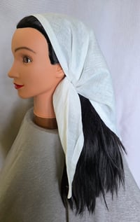 Image 1 of Large Linen Bandana in White