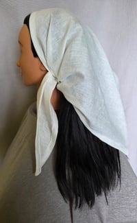 Image 2 of Large Linen Bandana in White