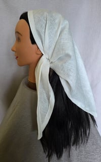 Image 4 of Large Linen Bandana in White