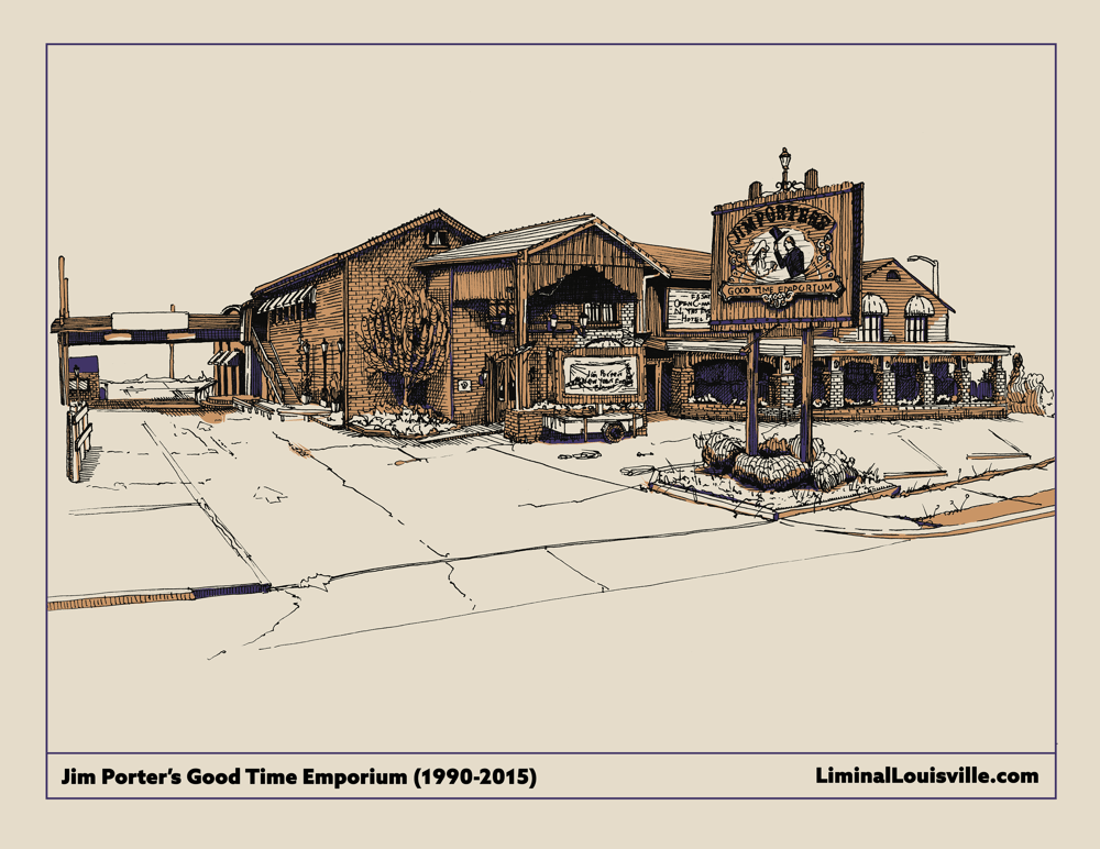 Jim Porter's Good Time Emporium Colorized Postcard