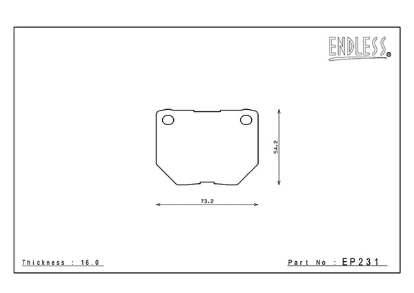 Image of ENDLESS UNUSED! SUBARU/NISSAN  REAR CALIPER PAD 2POT