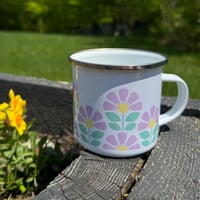 Image 4 of Mint Floral Enamel Mug