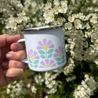 Image 5 of Mint Floral Enamel Mug