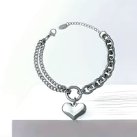 Image 4 of Sweetheart Chain Bracelet | Silver Stainless Steel 