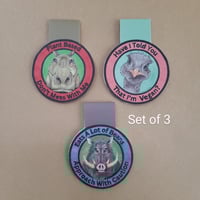 Image 1 of Set of 3 Magnetic Bookmarks Vegan Badges