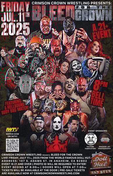Image of Crimson Crown Wrestling presents: “BLEED For the CROWN”” 2025