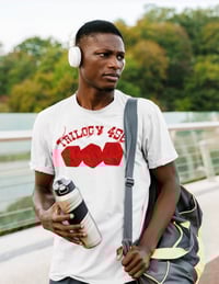 Image 3 of Trilogy456wear White Tee – Red Dice Stack