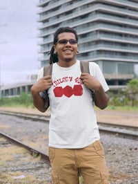 Image 5 of Trilogy456wear White Tee – Red Dice Stack