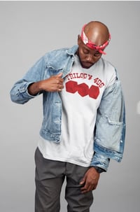 Image 4 of Trilogy456wear White Tee – Red Dice Stack