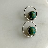 Image 2 of Peruvian opal stud hoops