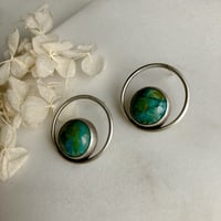 Image 3 of Peruvian opal stud hoops