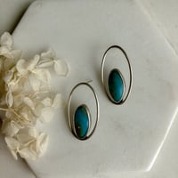Image 1 of Kingman turquoise stud hoops