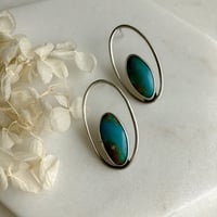 Image 2 of Kingman turquoise stud hoops