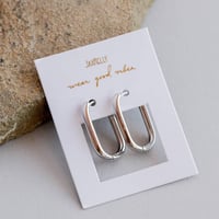 Image 1 of Jax Kelly - Rectangle Hoops - Silver or Gold