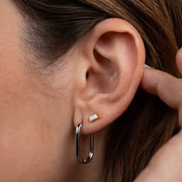 Image 2 of Jax Kelly - Rectangle Hoops - Silver or Gold