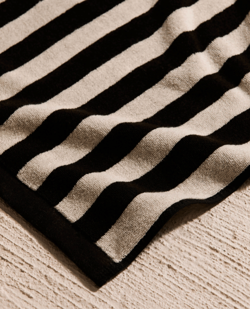 Image of Black Striped Towel Collection