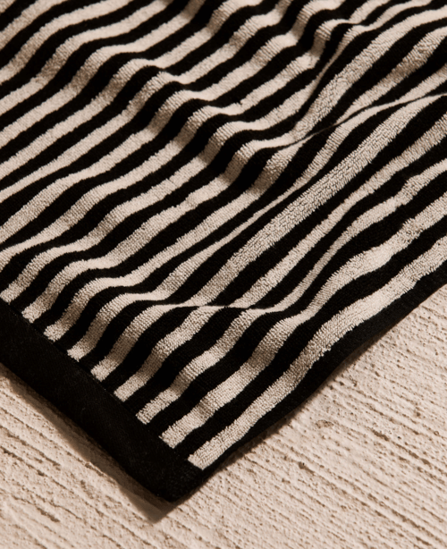Image of Black Striped Towel Collection