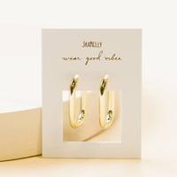 Image 3 of Jax Kelly - Rectangle Hoops - Silver or Gold