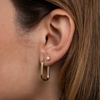 Image 6 of Jax Kelly - Rectangle Hoops - Silver or Gold