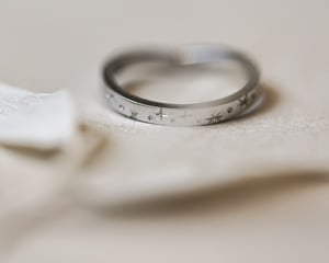 Image of Platinum 2mm ‘Star' Eternity Wishbone ring