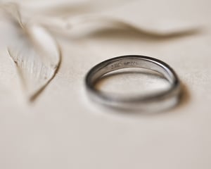 Image of Platinum 2mm ‘Star' Eternity Wishbone ring